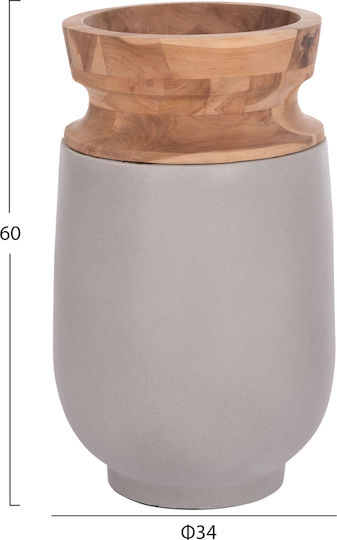 HomeMarkt Decorative Vase Linter Gray 11.7cm
