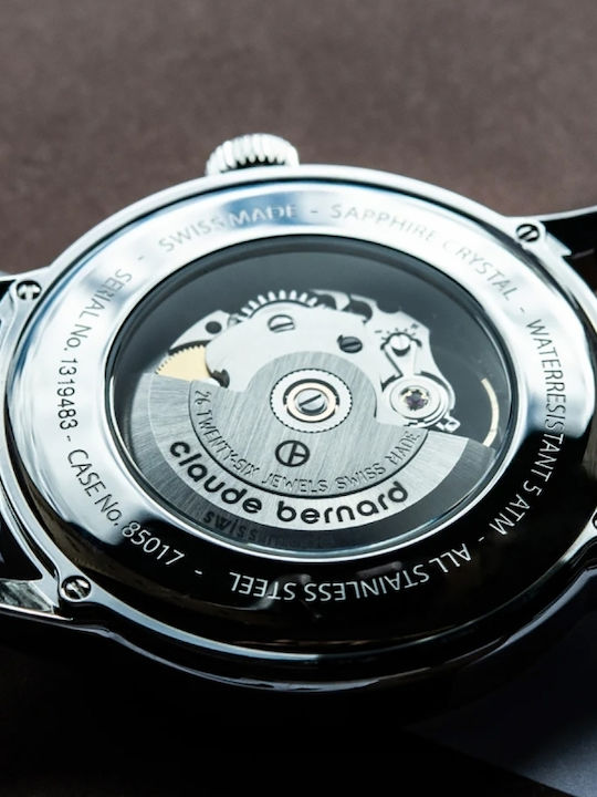 Claude Bernard Classic Ρολόι Αυτόματο με Δερμάτινο Λουράκι