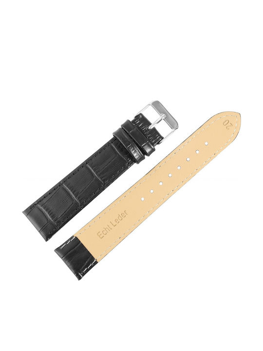 New Era Δερμάτινο Λουράκι Μαύρο 24mm