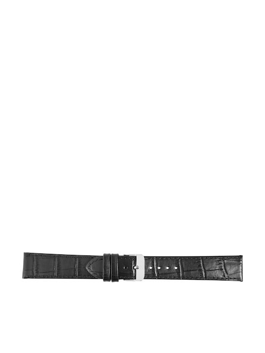 New Era Δερμάτινο Λουράκι Μαύρο 24mm