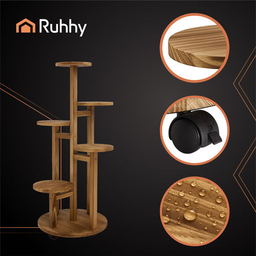 Ruhhy Pot Stand Wooden Beige