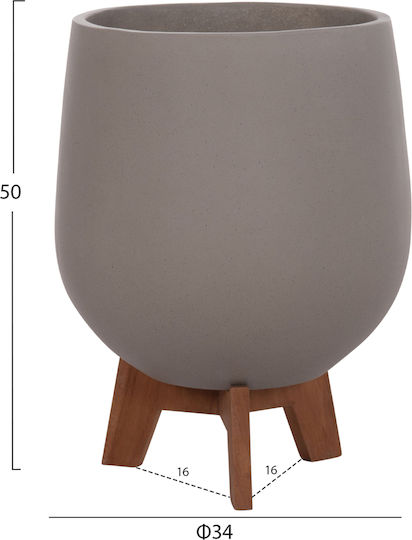 HomeMarkt Tryll Σετ 3 Γλάστρες Ξύλινες Γκρι 41.5x63εκ.