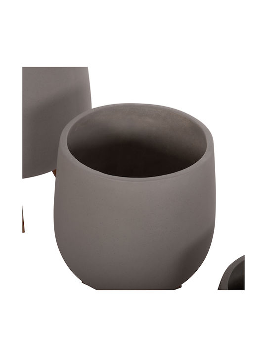 HomeMarkt Tryll Set 3 Pots Wooden Grey