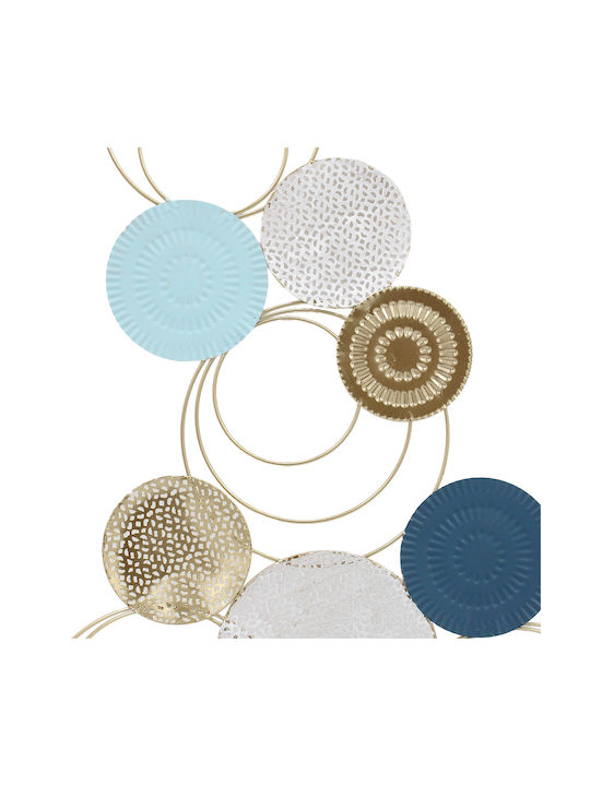 Keskor Geometric Wall Decor Element Circles Made of Metal 60x42cm