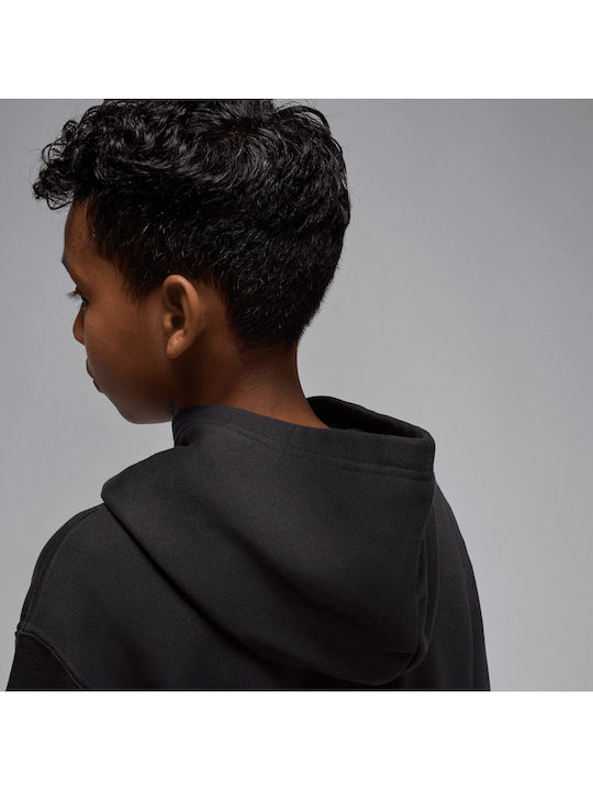 Fleece Kids Sweatshirt with Hood and Pockets Black  Essentials