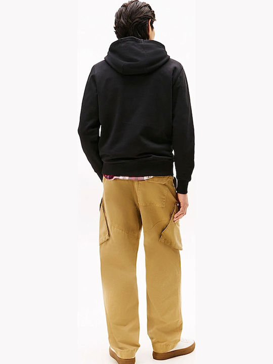 Flag Sweatshirt with Hood Black