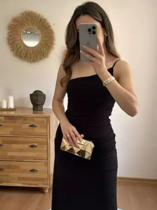 Maxi Damenkleid Für Hochzeit Und Taufe Schwarz
