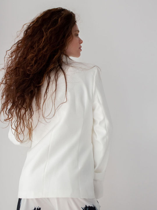 Sotris Long Women's Blazer White
