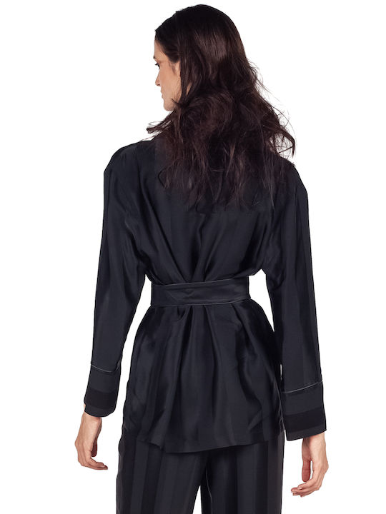 Semicouture Long Women's Crepe Blazer Black