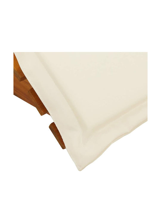Deckchair Double Wooden with Cushion Beige 2pcs 60x154x74cm.