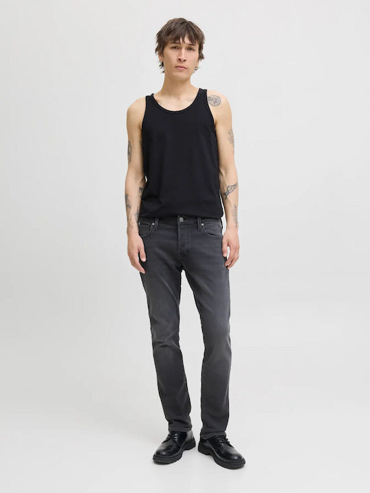 Ανδρικό Παντελόνι Τζιν με Regular Straight Εφαρμογή Black