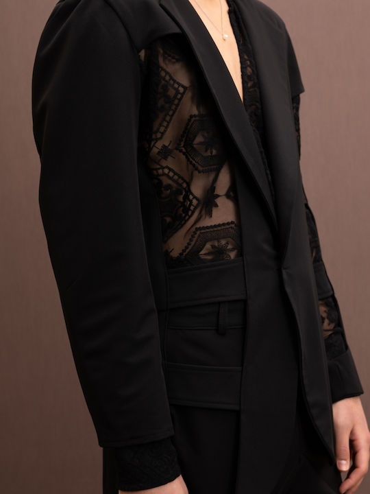 Divisi Men’s Suit Jacket with Regular Fit Black DSS23011