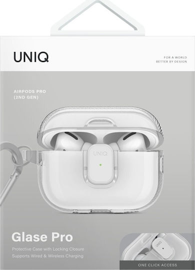Uniq Glase Θήκη Σιλικόνης με Γάντζο σε Διάφανο χρώμα για Apple AirPods Pro 2