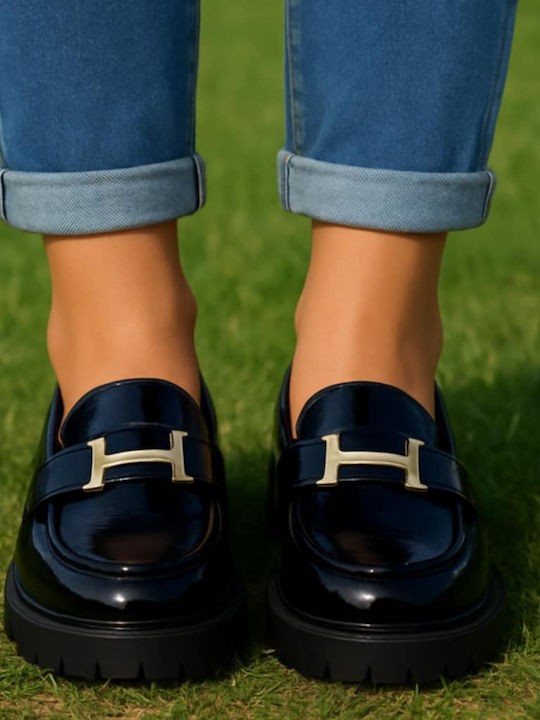 Λουστρίνι Γυναικεία Loafers σε Μαύρο Χρώμα