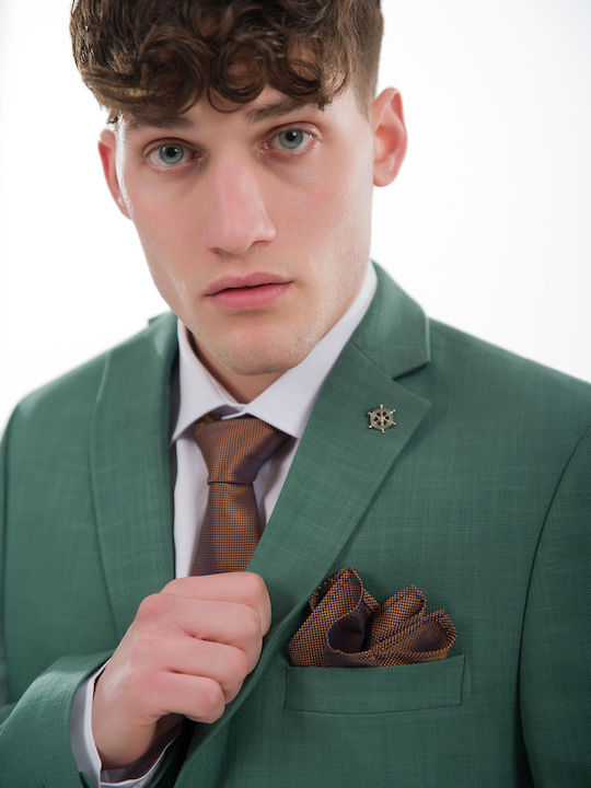 Men's Suit with Vest Green