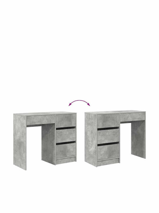 Γραφείο Ξύλινο Γκρι Τσιμέντο 90x37.5x75εκ.
