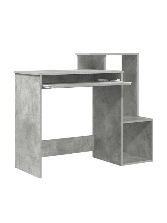 vidaXL Computer Büro Beton Holz Grau Beton 106x40x88.5cm