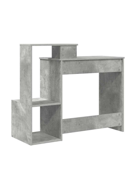 vidaXL Computer Büro Beton Holz Grau Beton 106x40x88.5cm