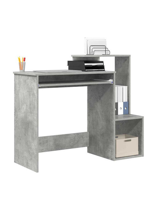 vidaXL Computer Büro Beton Holz Grau Beton 106x40x88.5cm