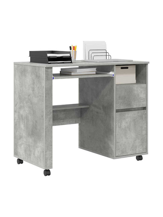 Computer Office Wooden Grey Concrete 91x50x77cm