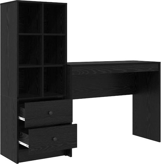 Desk Wooden Black Oak 100x40x76cm