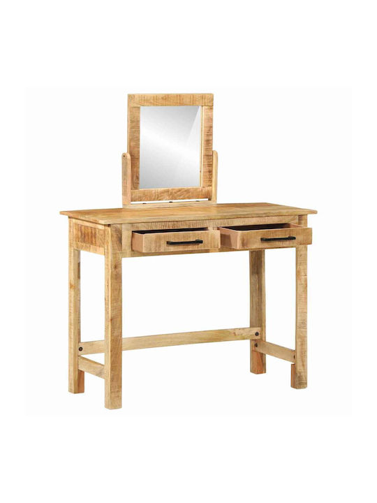 Schminktisch aus Massivholz Mango mit Spiegel 100x40x120cm