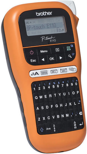 Brother PT-E110VP Ηλεκτρονικός Ετικετογράφος Χειρός σε Πορτοκαλί Χρώμα