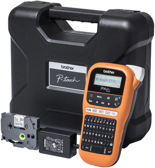 Brother PT-E110VP Ηλεκτρονικός Ετικετογράφος Χειρός σε Πορτοκαλί Χρώμα