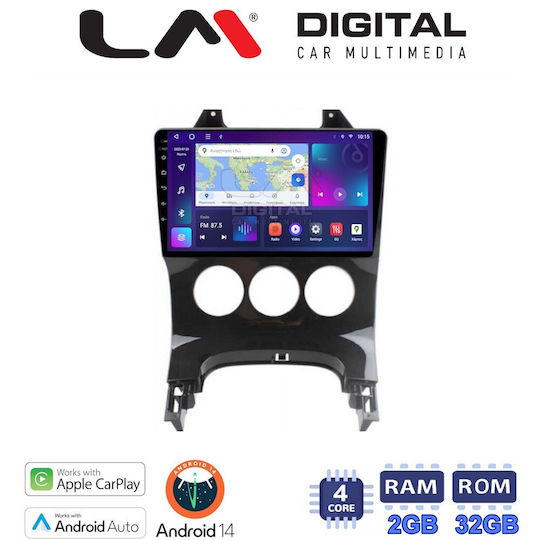 LM Digital Car Audio System for Peugeot 3008 / 206 / 5008 2009-2016 / 206 2002-2006 with A/C (Bluetooth/USB/WiFi/GPS/Apple-Carplay/Android-Auto) with Touch Screen 9"