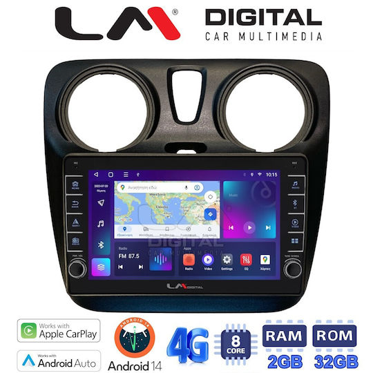 LM Digital Auto-Audiosystem für Renault Dokker Dacia Dokker 2012 > (Bluetooth/USB/WiFi/GPS/Apple-Carplay/Android-Auto) mit Touchscreen 8"