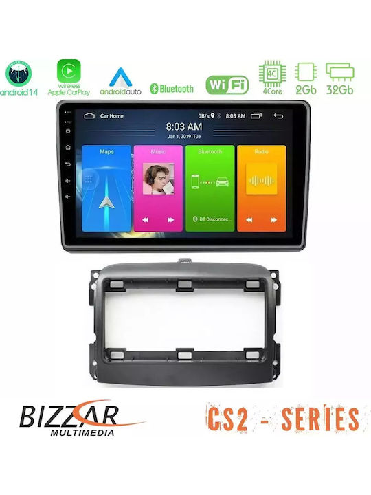 Bizzar Ηχοσύστημα Αυτοκινήτου για Fiat 500L 2012-2018 (Bluetooth/USB/AUX/WiFi/GPS/Apple-Carplay/Android-Auto) με Οθόνη Αφής 10"