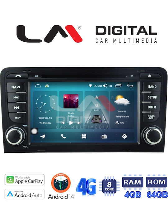 LM Digital Ηχοσύστημα Αυτοκινήτου για Audi A3 2003>2012 (Bluetooth/USB/WiFi/GPS/Apple-Carplay/Android-Auto)