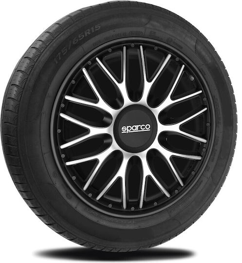 Sparco Σετ Τάσια Αυτοκινήτου Roma 4τμχ 13" Μαύρο/Ασημί