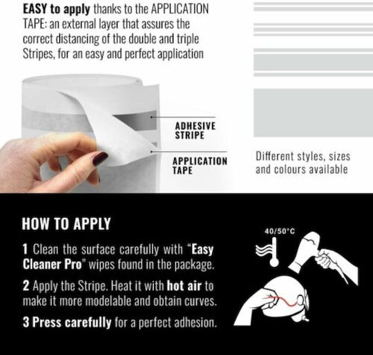Quattroerre Car Tape Stickers in Silver Color 1pcs
