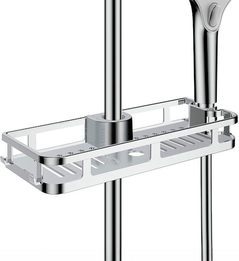 Wenko Επιτοίχια Ραφιέρα Μπάνιου Πλαστική 28.5x4x11.5cm Ασημί