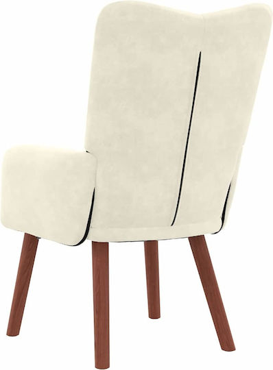 Πολυθρόνα Βελούδινη Κρεμ 63x67x94cm