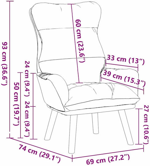 Catifelat Galben 69x74x93cm