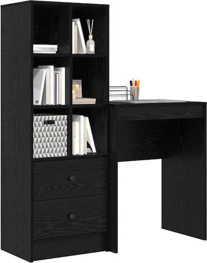 Desk Storage Space Drawer 2 Pcs Black Oak 3337298