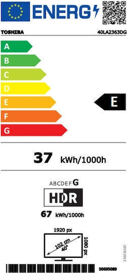 Toshiba Smart Τηλεόραση 40" Full HD LED LA23 HDR (2024) 40LA2363DG