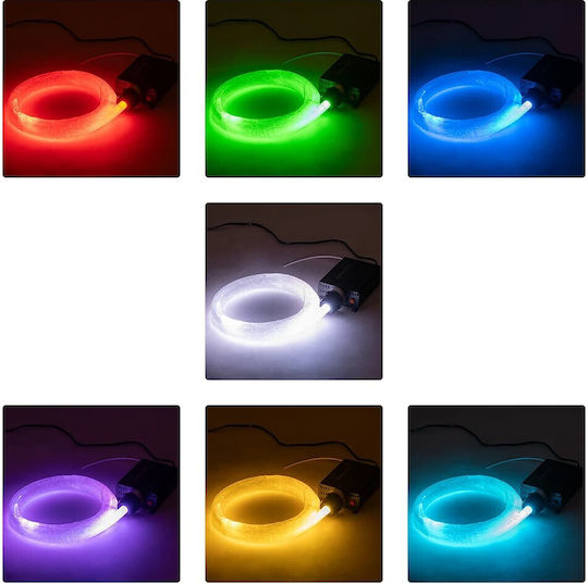Globostar Lumofibra 79613 Optical Fiber System Kit 150pcs Φ1mm X L200cm & Rf Wireless Controller Led 5w 200lm 1° Ac 220-240v Ip20 Multicolor Rgb W11.5 X D9 X H4cm 2 Years Warranty
