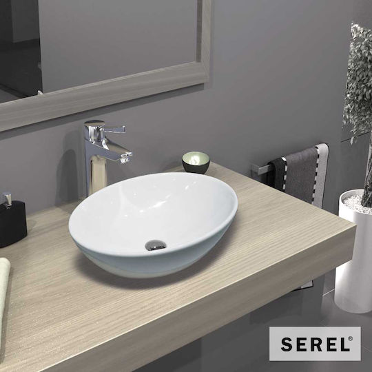Serel Aufgesetztes Waschbecken Porzellan 55x41cm White