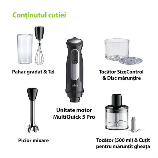 Braun MultiQuick 5 Pro Handmixer mit Inox-Stab 1000W Schwarze