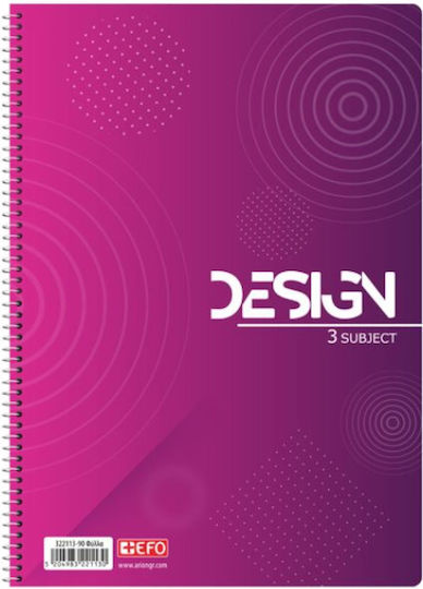 +Efo Spiral Notebook Ruled A4 150 Sheets 5 Subjects 1pcs (Μiscellaneous Designs)