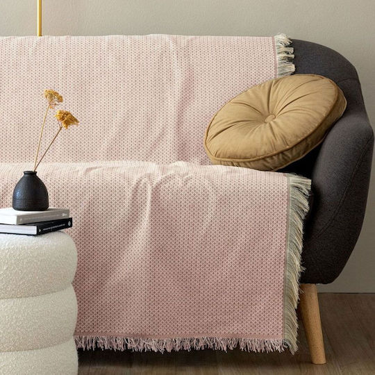 Palamaiki Zeta Sofa Throw 2 Seater Chenille 180x250cm Pink