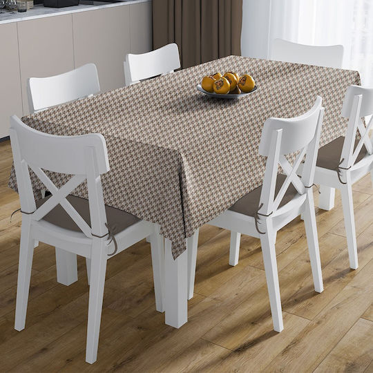 Dimcol Τραπεζομάντηλο Αλέκιαστο Houndstooth 473 Beige 140x180εκ.