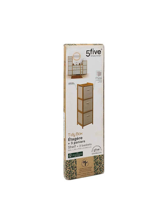 Storage Drawers F-v Tidy Bamboo With 3 Drawers L35xW33xH109.5cm