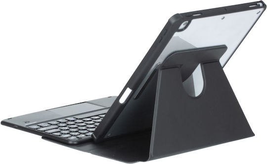 Θήκη Πληκτρολόγιο Ipad 11" 2025 A16 11ης Γενιάς Ipad 10 9" 2022 10ης Γενιάς Περιστρεφόμενο Δερμάτινο Touchpad 360° Στα Αγγλικά Us Μαύρο