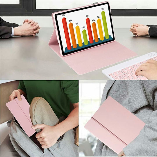 Bluetooth Keyboard Case Lenovo Tab M11 in English US – Pink