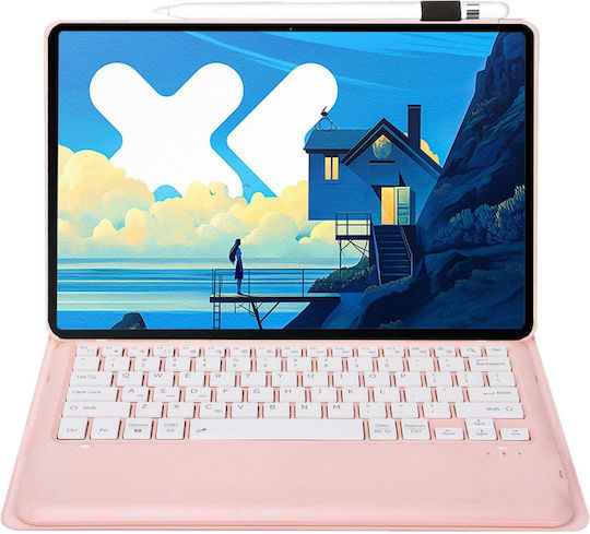 Θήκη Πληκτρολόγιο Bluetooth Lenovo Idea Tab Pro Tab P12 Στα Αγγλικά Us – Ροζ