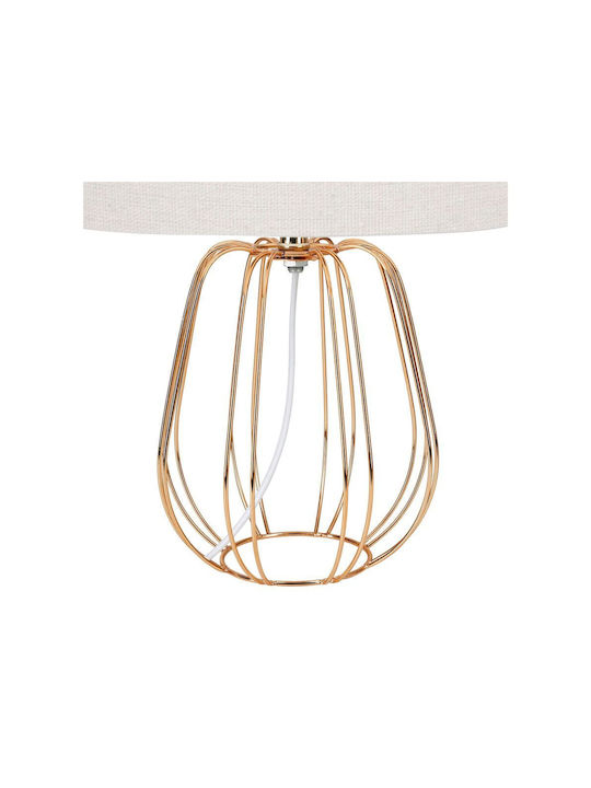 Ostaria Metal Table Lamp for Socket E27 with Beige Shade and Base